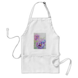 Purple Pansy Flower Floral Art Kitchen Apron