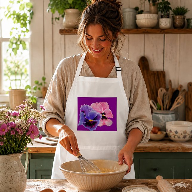 Purple Pansy Flower Garden Apron (Creator Uploaded)