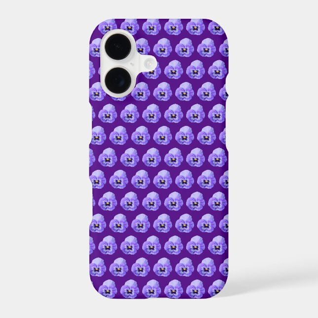 Purple Pansy Flower Seamless Pattern on Phone Case (Back)