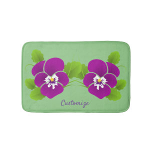 Purple Pansy Flower Thunder_Cove Bath Mat
