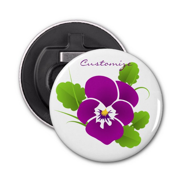 Purple Pansy Flower Thunder_Cove Bottle Opener (Front)