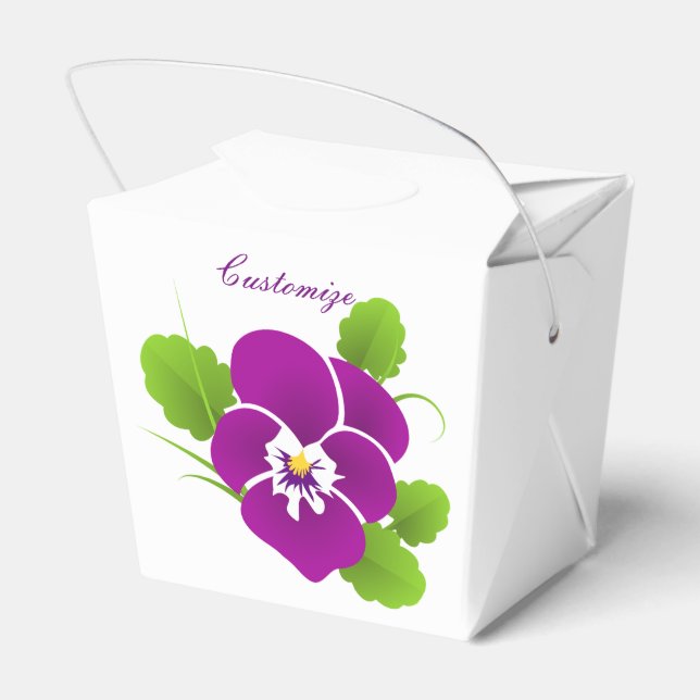 Purple Pansy Flower Thunder_Cove Favour Box (Back Side)