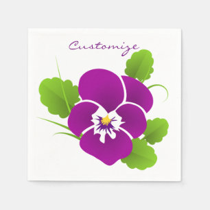 Purple Pansy Flower Thunder_Cove Napkin
