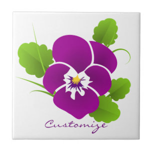 Purple Pansy Flower Thunder_Cove Tile
