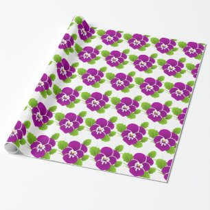 Purple Pansy Flower Thunder_Cove Wrapping Paper