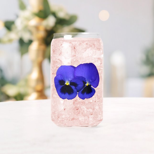 Purple Pansy Flowers Floral Can Glass (Insitu (Wedding))