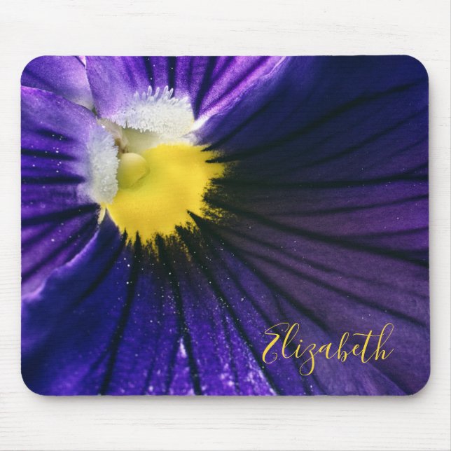 Purple pansy macro photograph elegant mouse mat (Front)