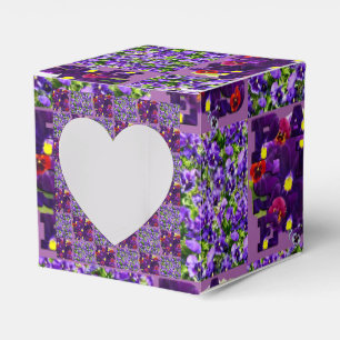 Purple Pansy Patchwork Print, Favour Box