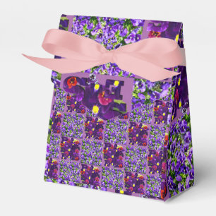 Purple Pansy Patchwork Print, Favour Box