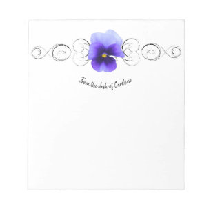 Purple Pansy Personalised Notepad