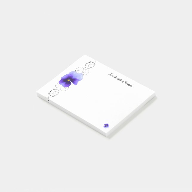 Purple Pansy Personalised Notes (Angled)