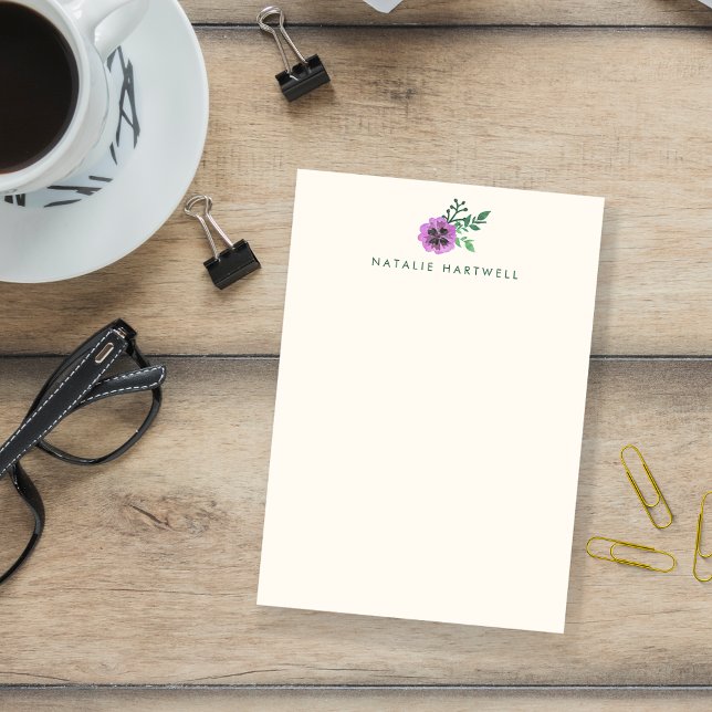 Purple Pansy Personalised Sticky Notes (Creator Uploaded)
