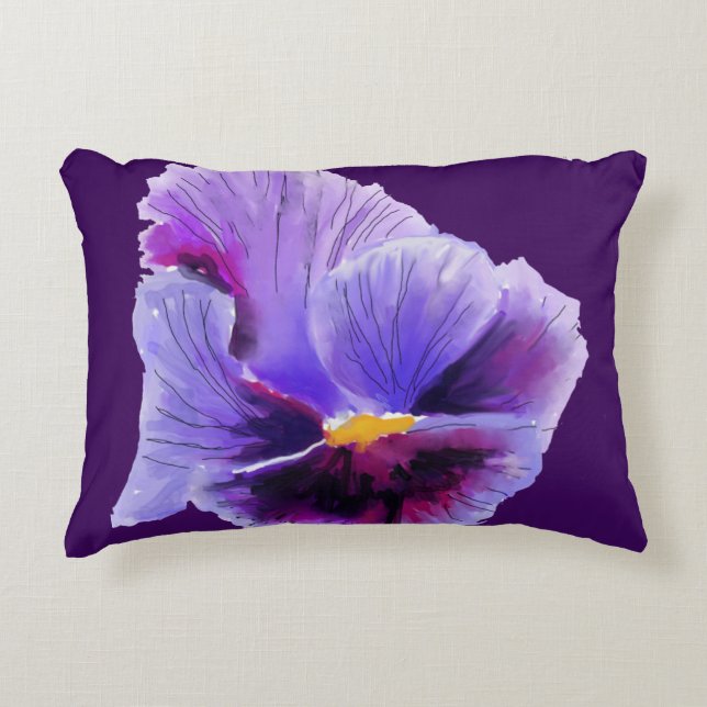 Purple pansy Pillow (Front)