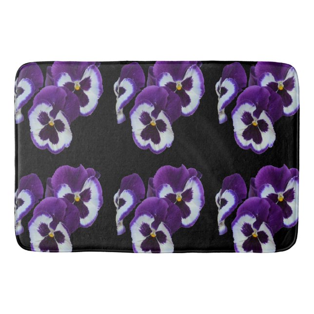 Purple Pansy Posy, Bath Mat (Front)