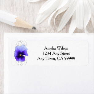 Purple Pansy Return Address Label