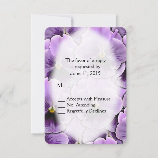 Purple Pansy RSVP Card (Front)