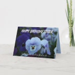 Purple Pansy Sentimental Poem Sister Birthday  Card<br><div class="desc">Brother / Sister birthday. A gorgeous greeting card for a sibling.</div>