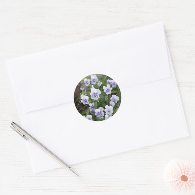 Purple Pansy Stickers Envelope Seals (Envelope)