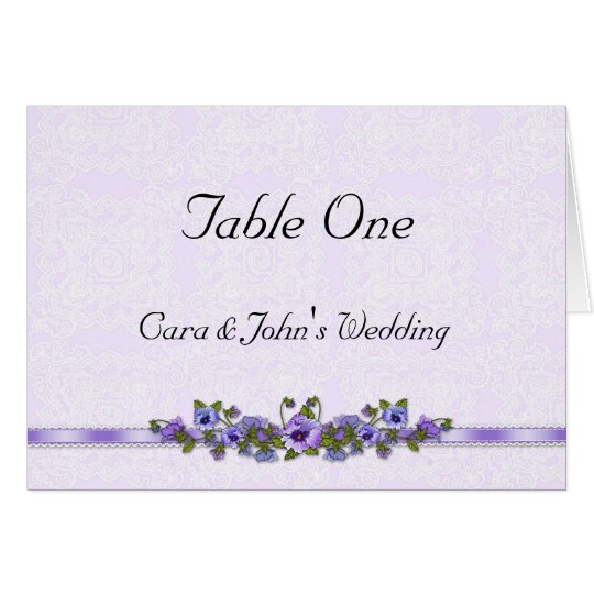 Purple Pansy Table Seating Card