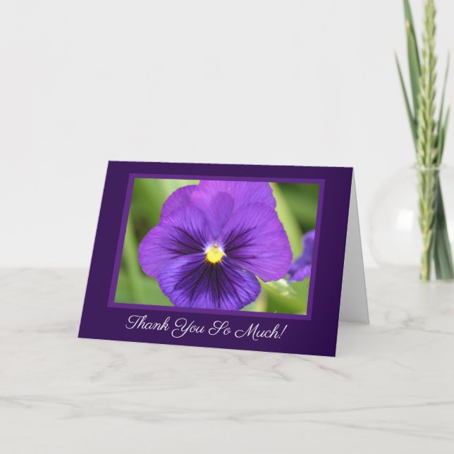 Purple Pansy Thank You Card (Front)