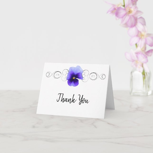 Purple Pansy Thank You Card (Orchid)