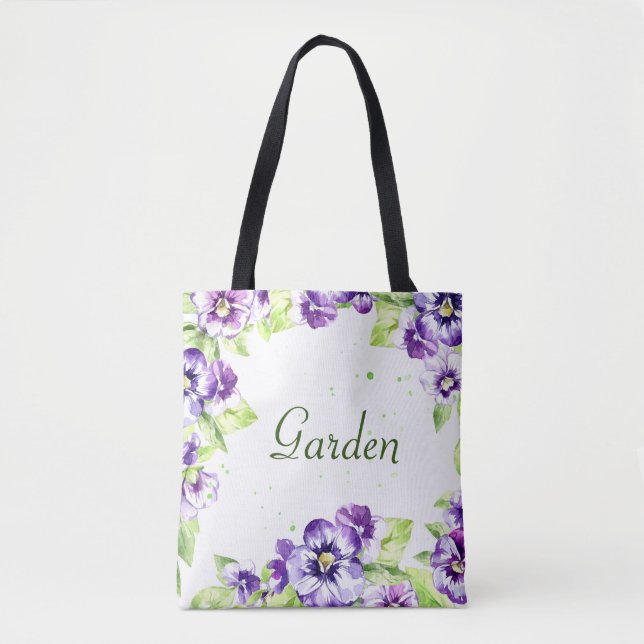 Purple Pansy Tote Bag (Front)