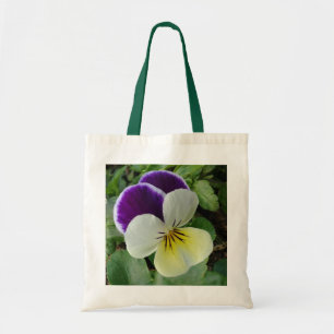 Purple pansy tote bag