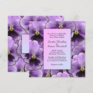 Purple Pansy Wedding Invitation