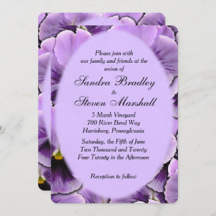 Purple Pansy Wedding Invitation