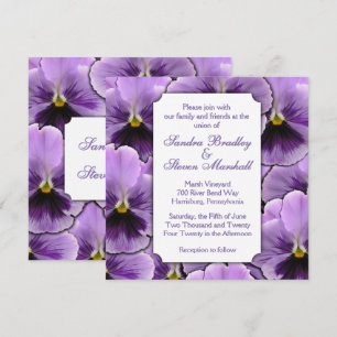 Purple Pansy Wedding Invitation