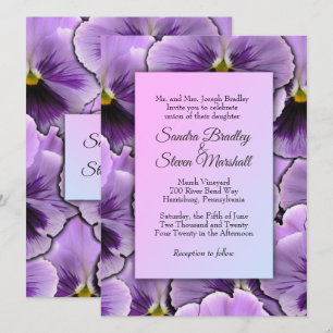 Purple Pansy Wedding Invitation