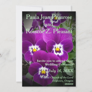 Purple Pansy Wedding Invitation