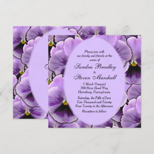 Purple Pansy Wedding Invitation