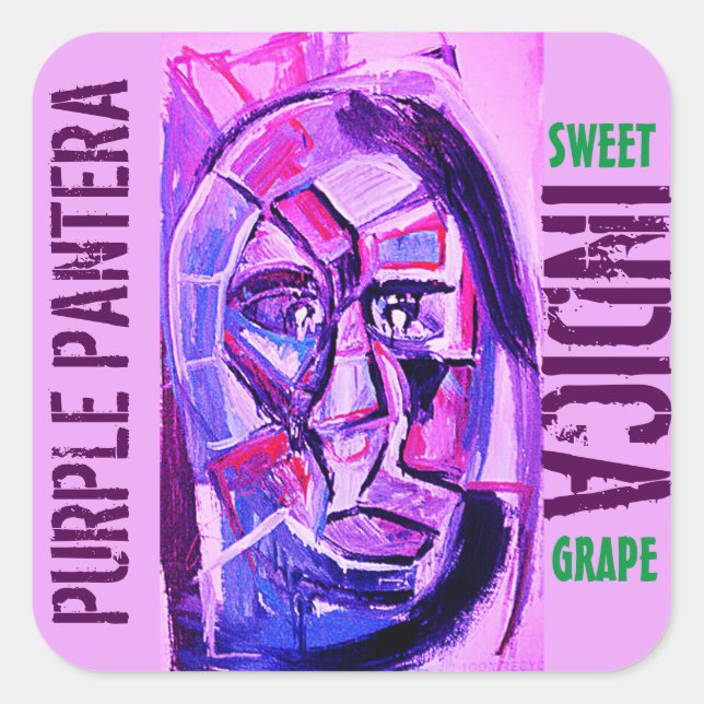 PURPLE PANTERA INDICA SQUARE STICKER (Front)