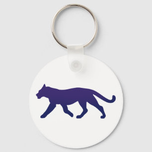 Purple panther silhouette - Choose background colo Key Ring
