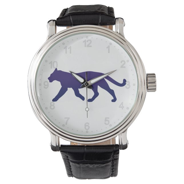 Purple panther silhouette - Choose background colo Watch (Front)