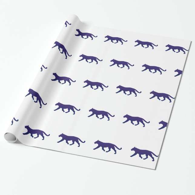 Purple panther silhouette - Choose background colo Wrapping Paper (Unrolled)
