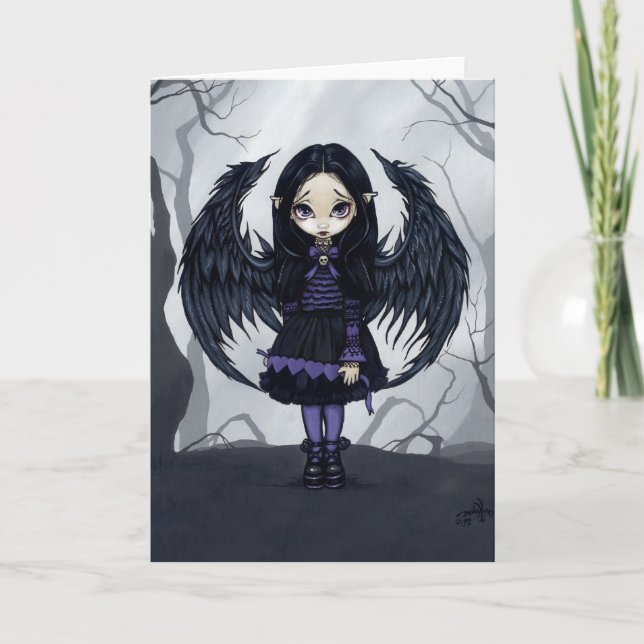 "Purple Paper Hearts" Greeting Card (Front)