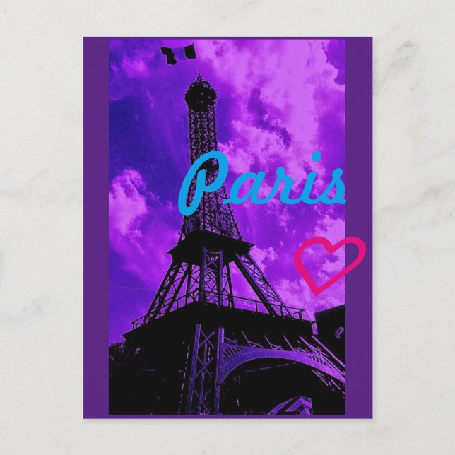 Purple Paris Postcard (Front)