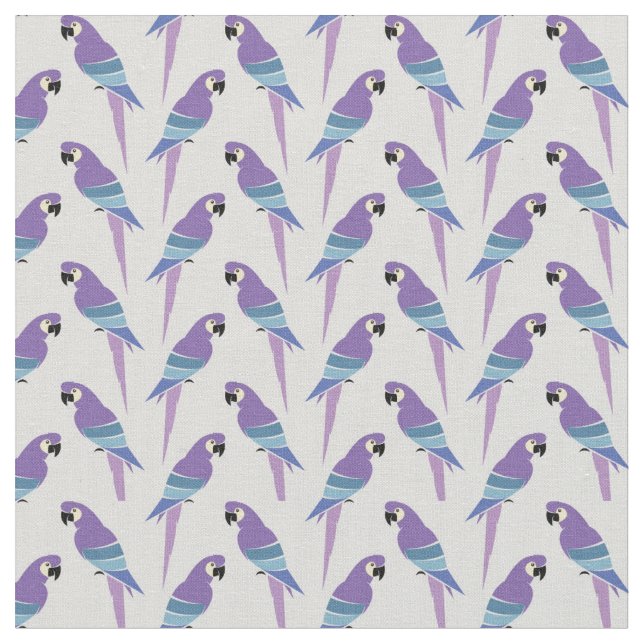 Purple Parrots Fabric (Close Up)