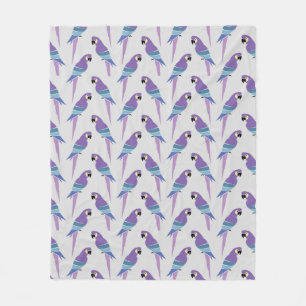Purple Parrots Fleece Blanket