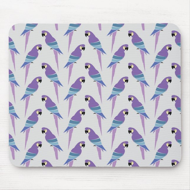 Purple Parrots Mouse Mat (Front)