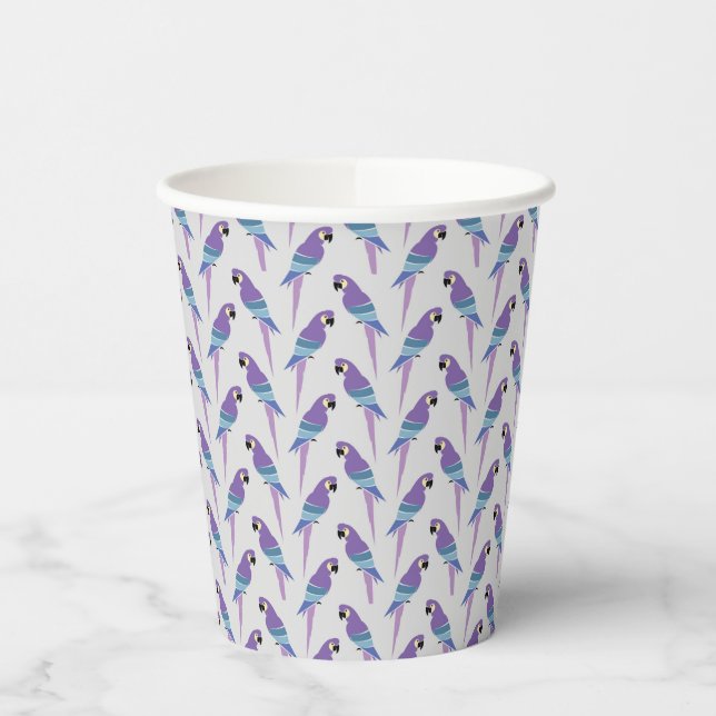 Purple Parrots Paper Cups (Left)