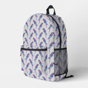 Purple Parrots Printed Backpack