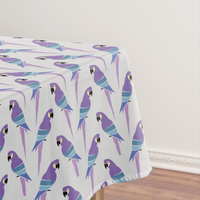 Purple Parrots Tablecloth (In Situ)