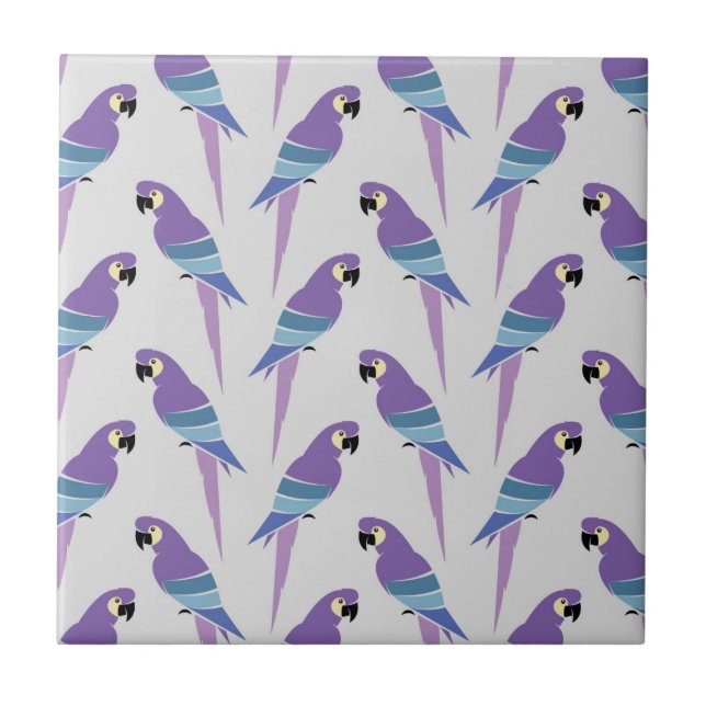 Purple Parrots Tile (Front)
