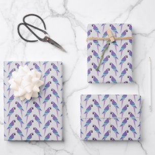 Purple Parrots Wrapping Paper Sheet