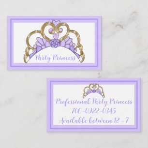 Purple Party Princess Business Cards