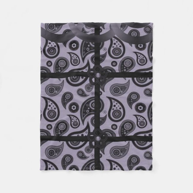 purple pasley custom fleece blanket (Front)