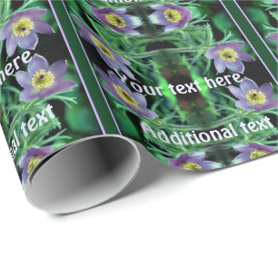 Purple Pasque Spring Flowers Personalised Wrapping Paper